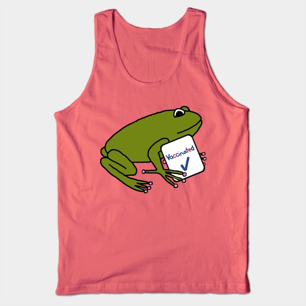 Cute Frog with Vaccinated Sign Tank Top by ellenhenryart